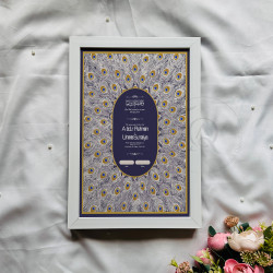 Royal Peacock Feather Nikahnama – Islamic Marriage Certificate with Wooden Frame.