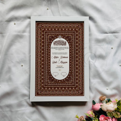 Regal Brown Nikahnama – Islamic Marriage Certificate with Ornate Frame.