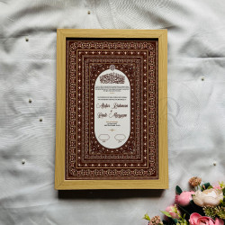 Regal Brown Nikahnama – Islamic Marriage Certificate with Ornate Frame.