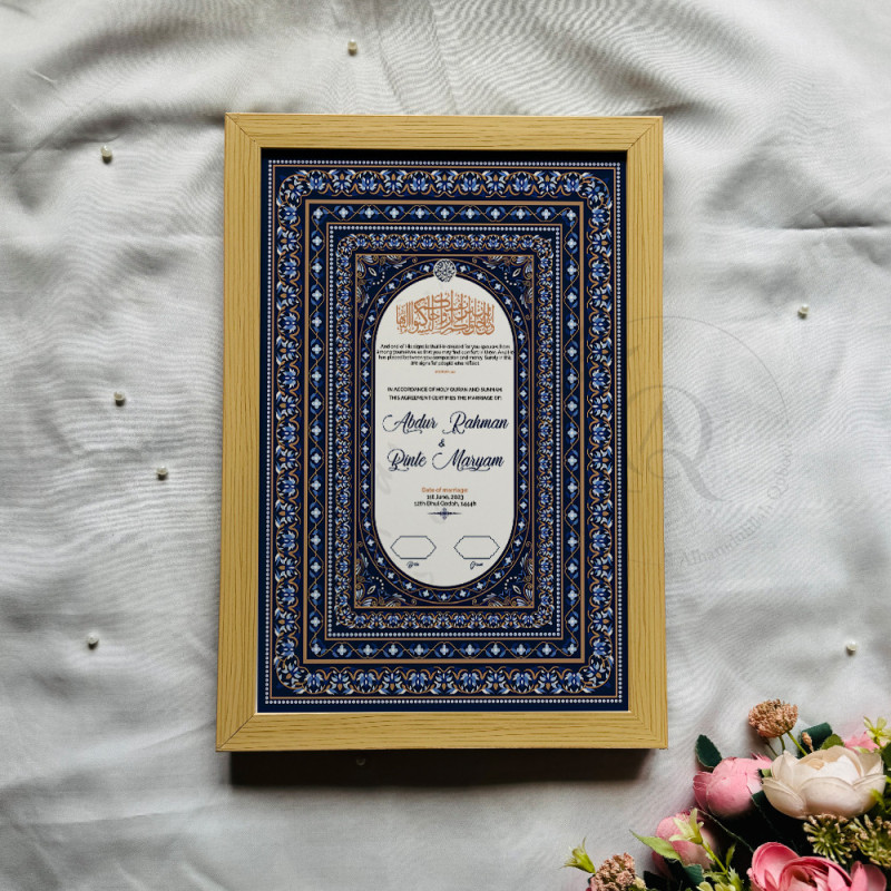 Navy Luxe Nikahnama – Islamic Marriage Certificate