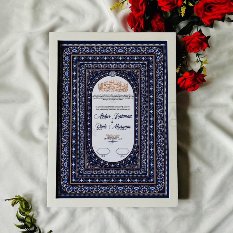 Navy Luxe Nikahnama – Islamic Marriage Certificate