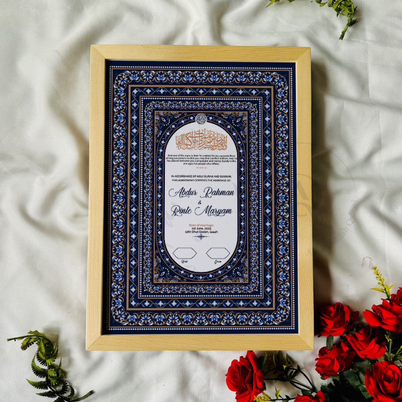 Navy Luxe Nikahnama – Islamic Marriage Certificate
