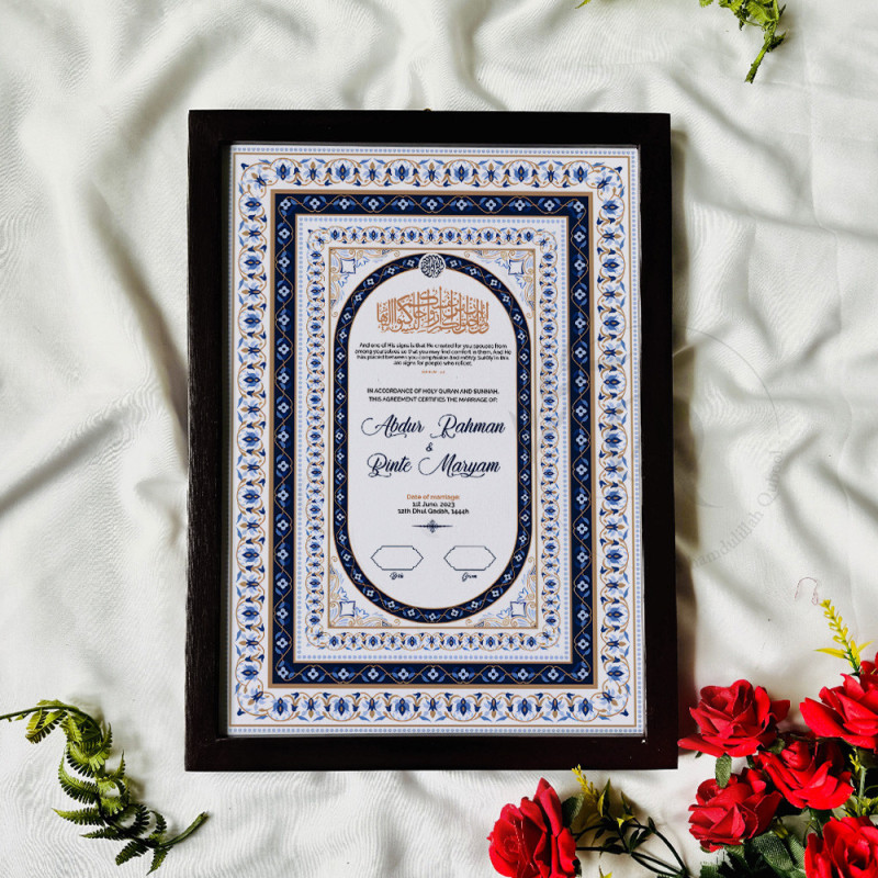 Ivory Sapphire Nikahnama – Islamic Marriage Certificate