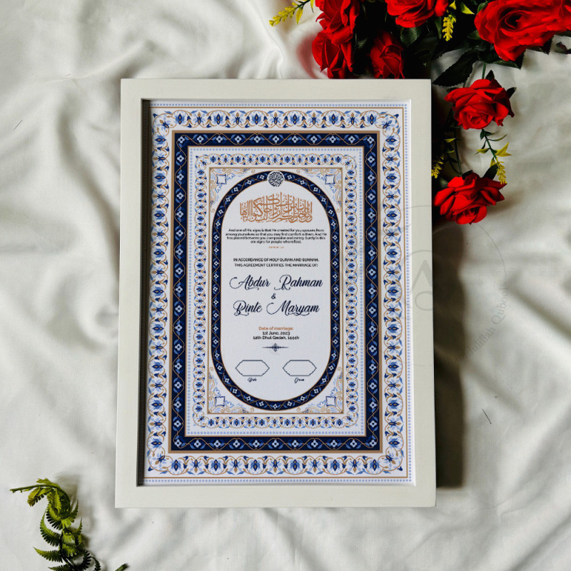 Ivory Sapphire Nikahnama – Islamic Marriage Certificate