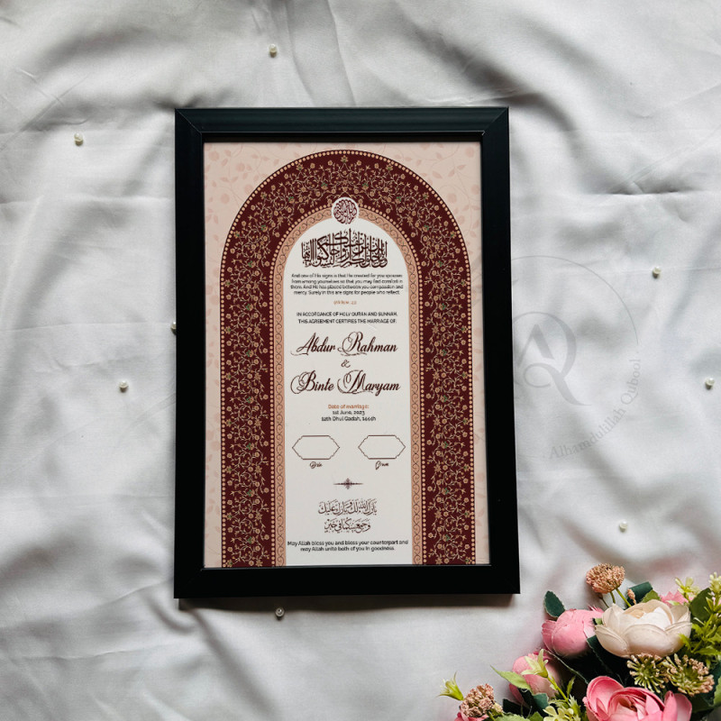 Rose Arch Nikahnama – Islamic Marriage Certificate