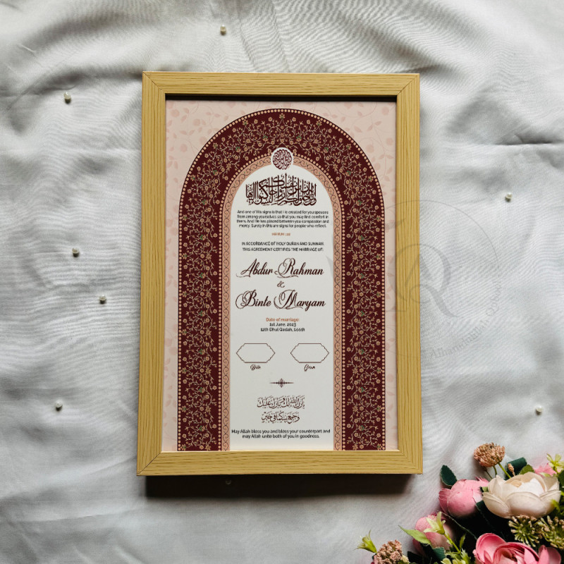 Rose Arch Nikahnama – Islamic Marriage Certificate