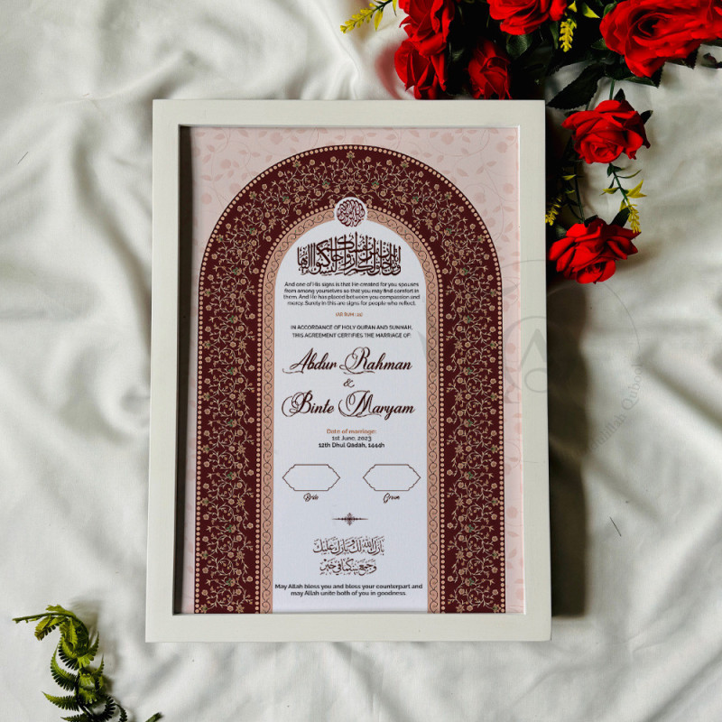 Rose Arch Nikahnama – Islamic Marriage Certificate