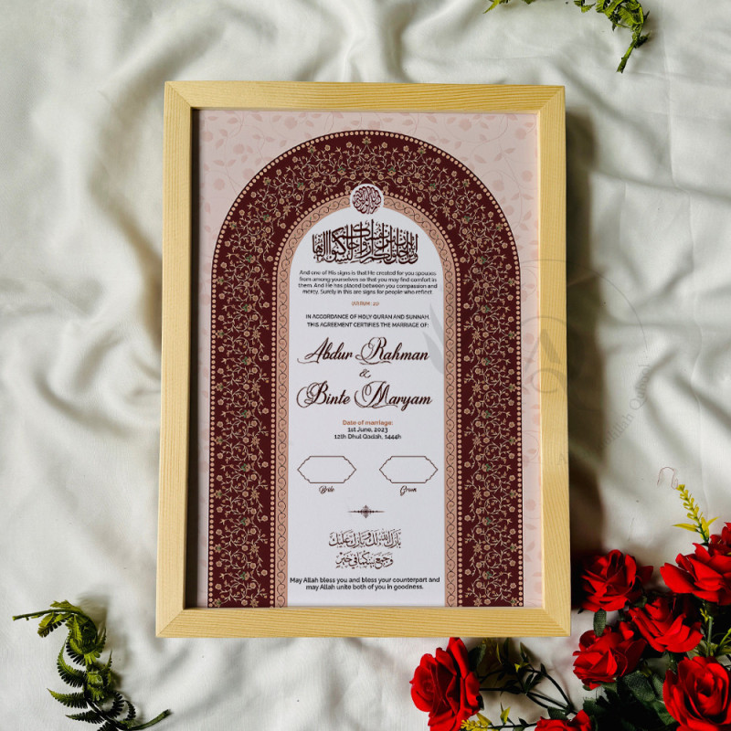 Rose Arch Nikahnama – Islamic Marriage Certificate
