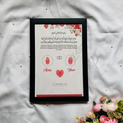 Fingerprint Nikahnama – Islamic Marriage Certificate with Red Rose & Minimal Art