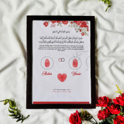 Fingerprint Nikahnama – Islamic Marriage Certificate with Red Rose & Minimal Art
