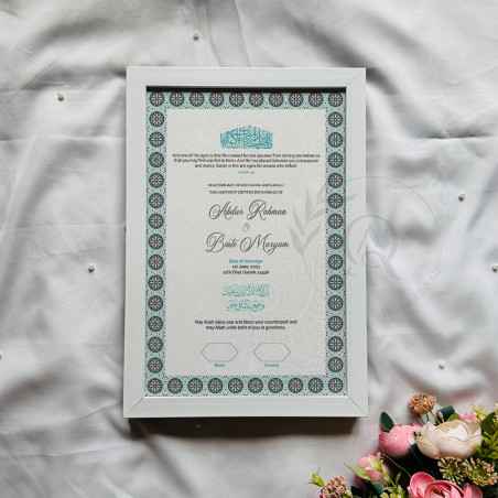 Teal Radiance Nikahnama – Islamic Marriage Certificate