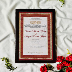 Red Gold Nikahnama – Elegant Islamic Marriage Certificate