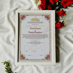Meethaq-e-Mohabbat Nikahnama – Classic Islamic Marriage Certificate with Floral Border