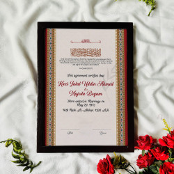 Traditional Nikahnama – Elegant Islamic Marriage Certificate with Classic Border