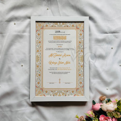 Golden Floral Nikahnama – Islamic Marriage Certificate