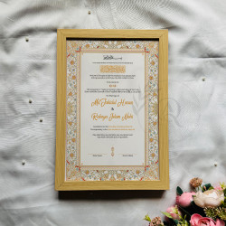 Golden Floral Nikahnama – Islamic Marriage Certificate