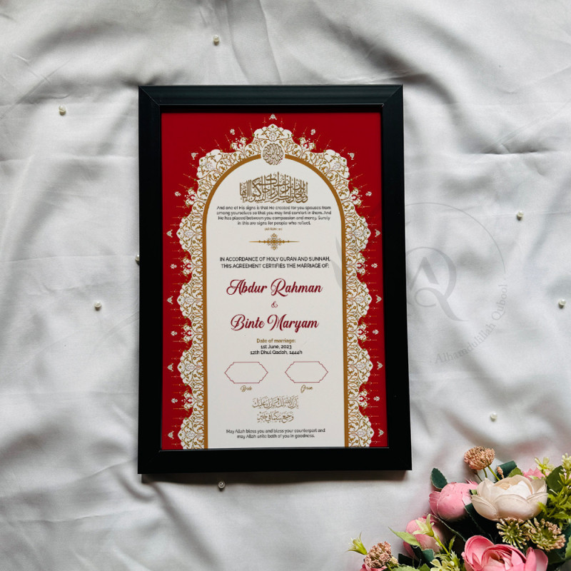 Regal Red Nikahnama – Islamic Marriage Certificate