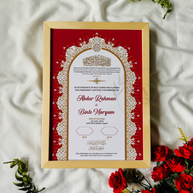 Regal Red Nikahnama – Islamic Marriage Certificate