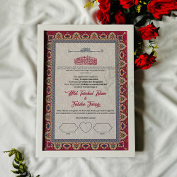 Imperial Ruby Motif Nikahnama with Persian Arch Design