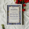 Ottoman Bloom Nikahnama – Blue Floral Islamic Marriage Certificate Art