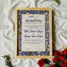 Ottoman Bloom Nikahnama – Blue Floral Islamic Marriage Certificate Art