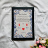 Blue Petal Harmony – Islamic Nikahnama with Fingerprint Heart & Floral Design