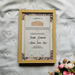 Regal Veil Gold Floral Nikahnama – Elegant Islamic Marriage Certificate Design