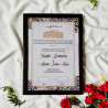 Regal Veil Gold Floral Nikahnama – Elegant Islamic Marriage Certificate Design