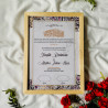 Regal Veil Gold Floral Nikahnama – Elegant Islamic Marriage Certificate Design