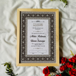 Noor-e-Classic Monochrome Floral Nikahnama – Elegant Islamic Marriage Certificate