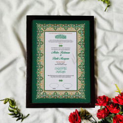 Sundus Emerald Nikahnama – Islamic Marriage Certificate in Green & Gold