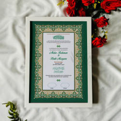 Sundus Emerald Nikahnama – Islamic Marriage Certificate in Green & Gold