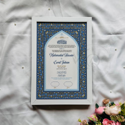 Noor al-Qamar – Blue Arch Floral Nikahnama | Islamic Marriage Certificate