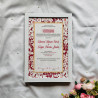 Crimson Tapestry Nikahnama – Red Folk Floral Islamic Marriage Certificate