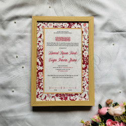 Crimson Tapestry Nikahnama – Red Folk Floral Islamic Marriage Certificate