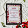 Crimson Tapestry Nikahnama – Red Folk Floral Islamic Marriage Certificate