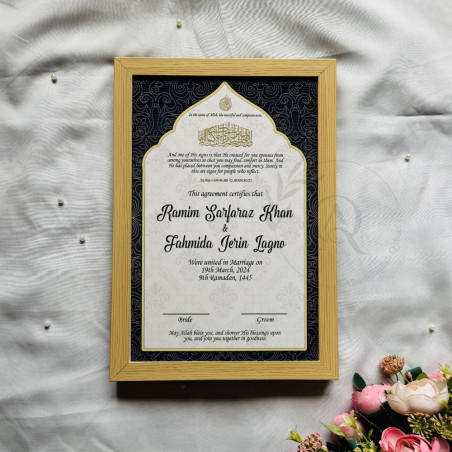 Noir Dome Nikahnama | Black & Gold Islamic Marriage Certificate – Dome Inspired Design