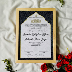Noir Dome Nikahnama | Black & Gold Islamic Marriage Certificate – Dome Inspired Design