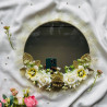 Golden Floral Wedding Mirror – White & Gold Ceremony Mirror | Luxury Bridal Gift