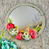 Blush Pink & Ivory Floral Wedding Mirror – Pearl Edge Bridal Gift | Round Mirror