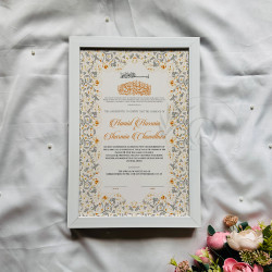 Noor-e-Safa Nikahnama | Premium Gold-Silver Floral Marriage Certificate