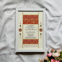 Noor-e-Mihr Nikahnama – Islamic Wedding Certificate with Crimson Gold Ornamental Design