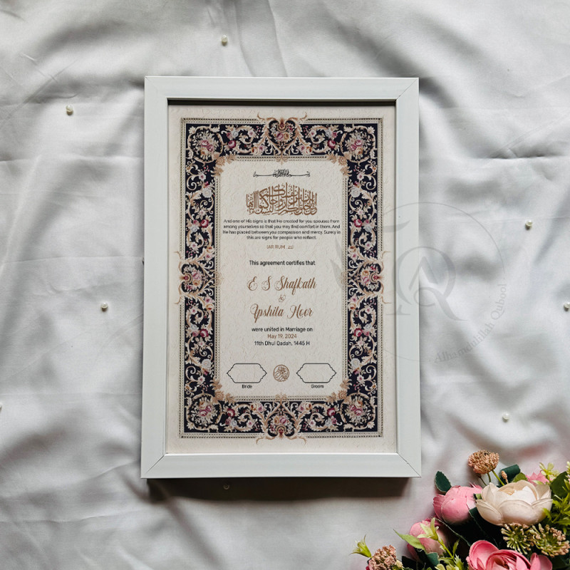 Velvet Noir Nikahnama – Elegant Islamic Marriage Certificate