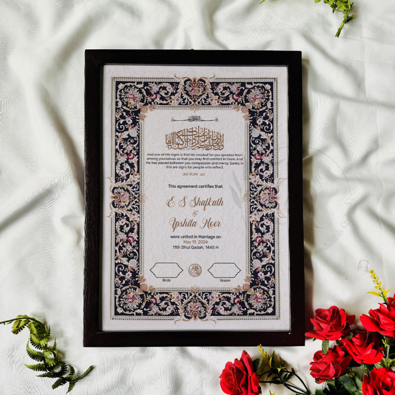 Velvet Noir Nikahnama – Elegant Islamic Marriage Certificate