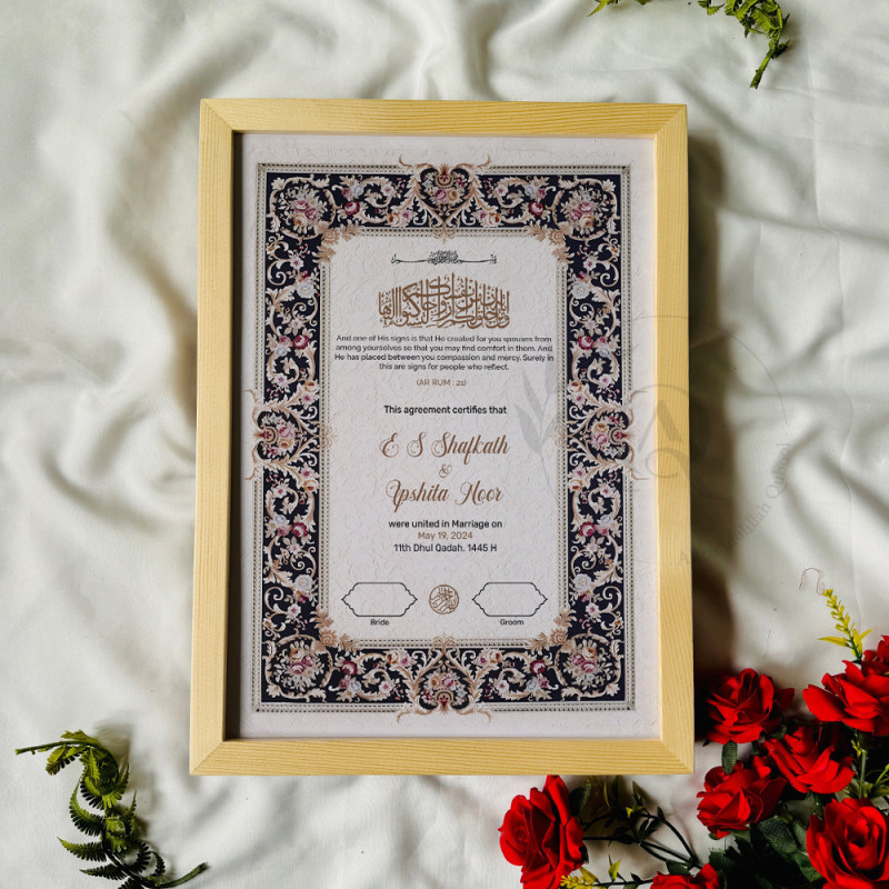 Velvet Noir Nikahnama – Elegant Islamic Marriage Certificate