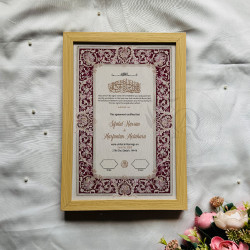 Crimson Blossom Nikahnama – Elegant Baroque Islamic Marriage Certificate