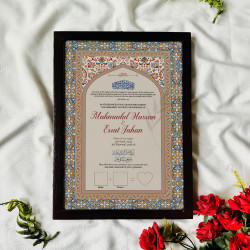 Royal Mughal Nikahnama – Islamic Marriage Certificate with Arch Border