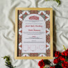 Moroccan Crimson Nikahnama – Islamic Marriage Certificate with Star Pattern