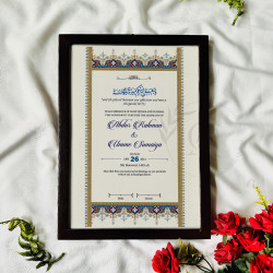 Ivory Crest Nikahnama – Traditional Persian Border Marriage Certificate