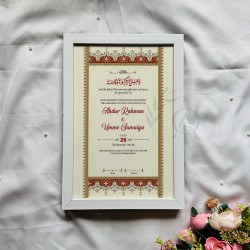 Ivory Harmony Nikahnama – Classic Red Ornamental Marriage Certificate